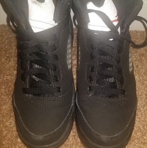 Nike Air Jordan 5 Retro BP Blk/Red-Slvr Kids Shoes